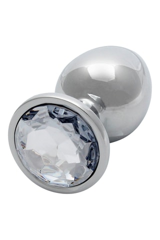 Plug anal waterproof Round Gem Butt Plug - L - Plateado - 8,1 cm