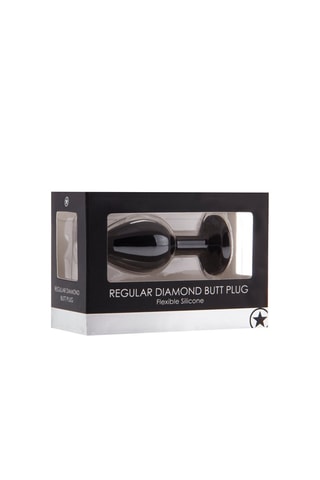 Plug anal - Negro y plateado - 7,3 x 3,2 cm