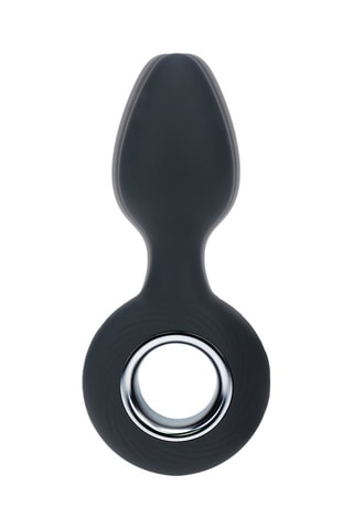 Plug anal vibrador con hebilla - Negro - 3,6 cm