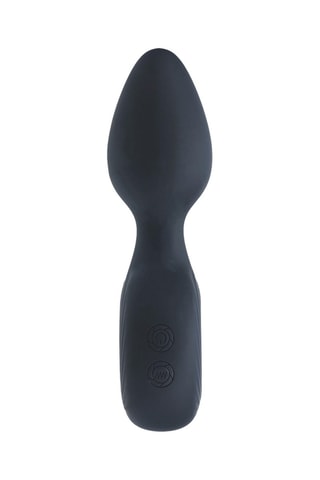 Plug anal vibrador con hebilla - Negro - 3,6 cm
