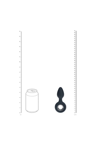 Plug anal vibrador con hebilla - Negro - 3,6 cm