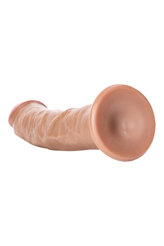 Dildo realista curvado RealRock - Marrón - 20,5 cm