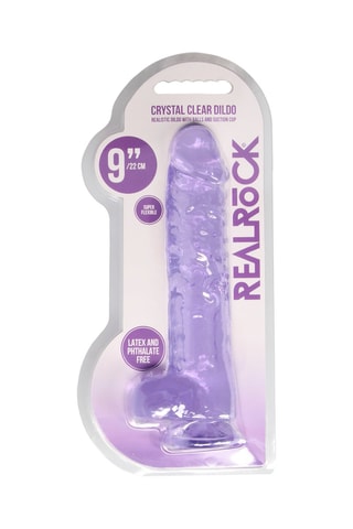 Dildo realista Crystal Clear - Violeta - 19 cm