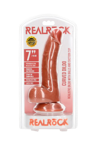 Dildo realista con testículos RealRock by Shots - Beige - 15 cm