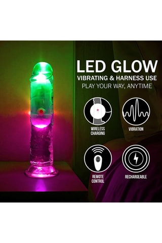 Dildo vibrador RealRock - Transparente - 14,5 cm