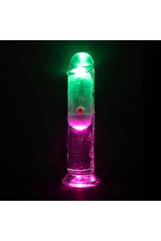 Dildo vibrador RealRock - Transparente - 14,5 cm