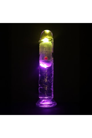 Dildo vibrador RealRock - Transparente - 17 cm