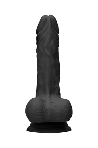 Dildo con testículos - Negro - 17 cm