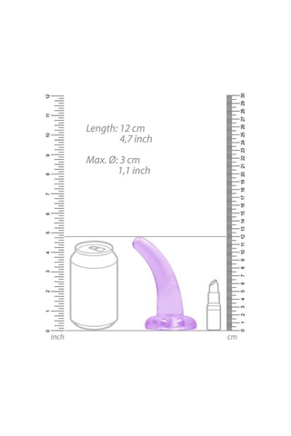 Dildo RealRock Crystal Clear - Violeta - 11,2 cm