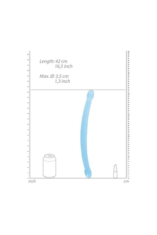 Dildo doble Crystal Clear - Azul -­ 42 cm