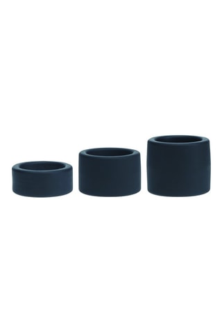3 anillos para el pene de silicona - Negro