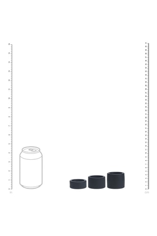 3 anillos para el pene de silicona - Negro