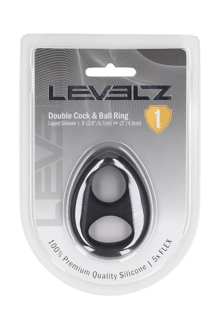 Anillo para el pene y los testículos - Negro - 44,9 y 6,7 cm