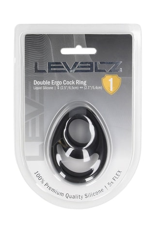 Anillo para el pene y los testículos - Negro - 5,4 y 6,5 cm