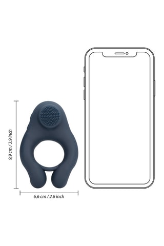 Anillo vibrador para el pene con estimulación clitoriana Loveline - Azul marino