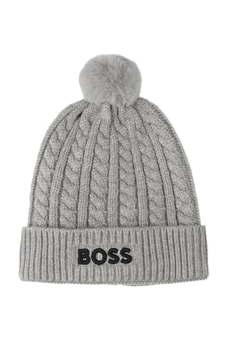 Bonnet à pompon - Gris clair chiné - Boss