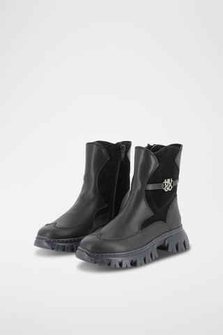 Bottines en croûte de cuir nubuck - Noir - Hugo