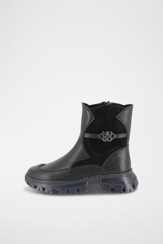 Bottines en croûte de cuir nubuck - Noir - Hugo