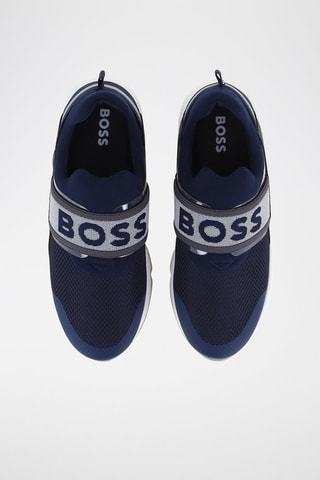 Slip-on en cuir - Bleu marine - Boss