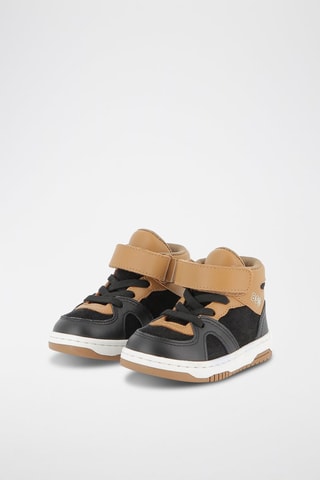 Baskets montantes en velours et cuir - Noir - Boss