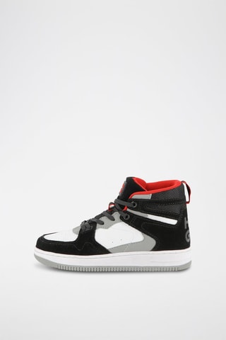 Baskets montantes en croûte de cuir nubuck - Noir et blanc - Hugo