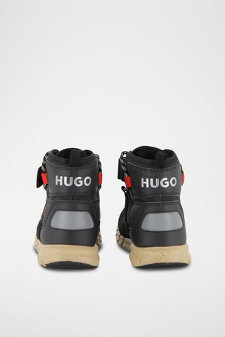 Baskets montantes en croûte de cuir nubuck - Noir - Hugo