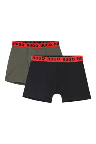2 boxers - Noir et vert clair - Hugo