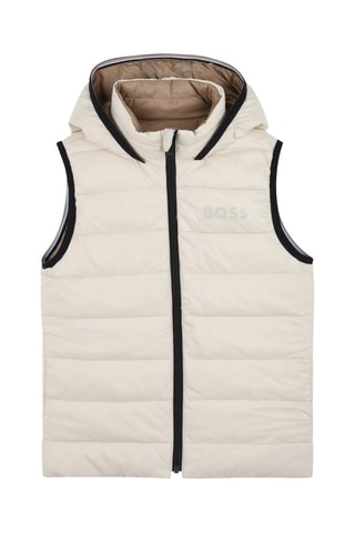 Doudoune à capuche sans manches réversible - Beige - Boss