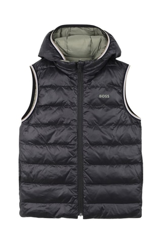 Doudoune à capuche sans manches réversible - Vert olive et noir - Boss