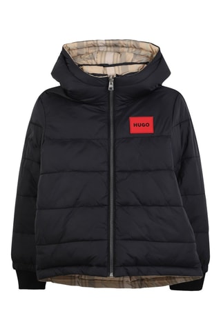 Doudoune réversible à capuche - Noir et beige - Hugo