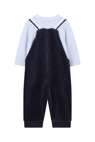 Salopette en velours et t-shirt - Bleu nuit et blanc - Boss
