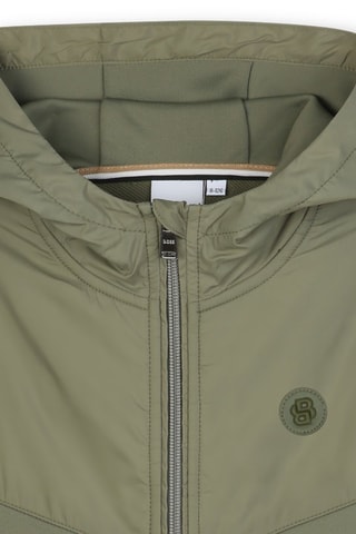 Sweat bi-matière à capuche - Kaki - Boss