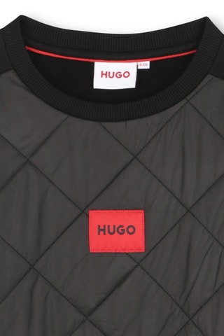 Sweat bi-matière - Noir - Hugo