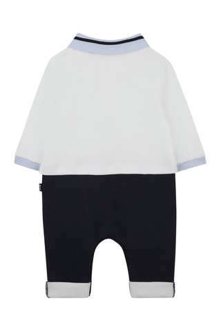 Combinaison trompe-l’œil en coton biologique - Ecru et noir - Boss