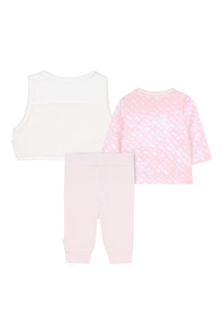 Ensemble 3 pièces en coton biologique - Blanc et rose - Boss