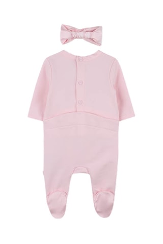 Bandeau et grenouillère en coton biologique - Rose - Boss