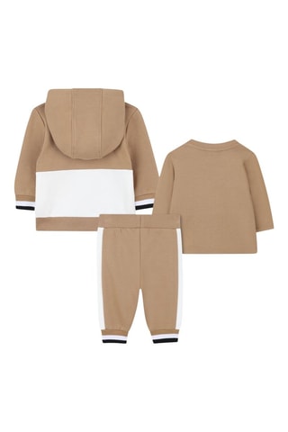 Ensemble 3 pièces en coton biologique - Marron et blanc - Boss