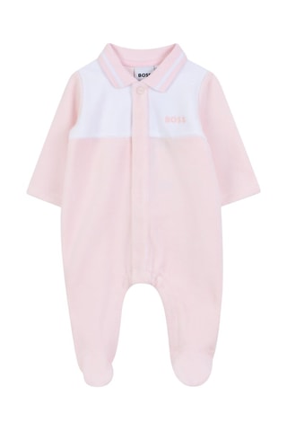 Grenouillère en velours en coton biologique - Rose - Boss