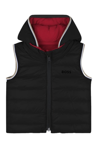 Doudoune réversible à capuche sans manches - Noir - BOSS