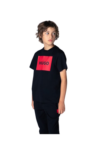 T-shirt regular en coton biologique - Noir - Hugo