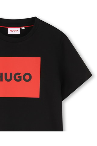 T-shirt regular en coton biologique - Noir - Hugo