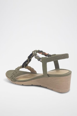 Sandales compensées - Kaki