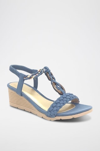 Sandales compensées - Bleu