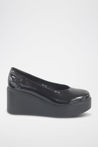 Ballerines compensées vernies - Noir