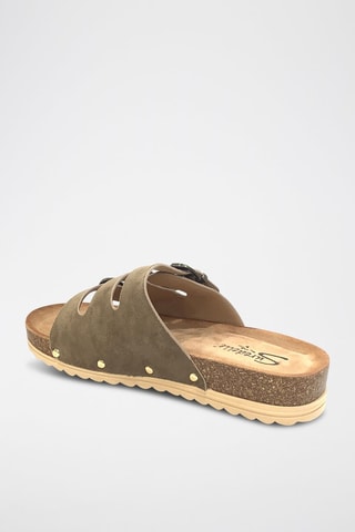 Mules compensées - Taupe