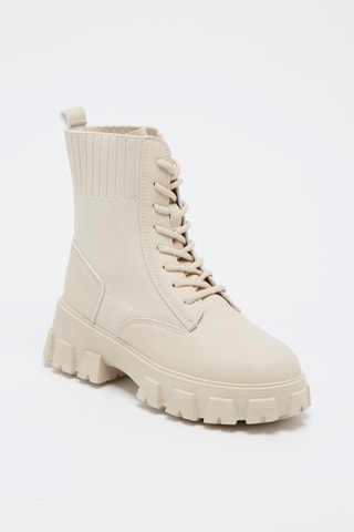 Bottines plateformes - 
Beige