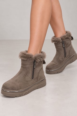 Bottines fourrées - Kaki
