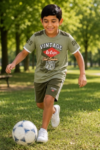 Camiseta y short - Lee Cooper - Caqui