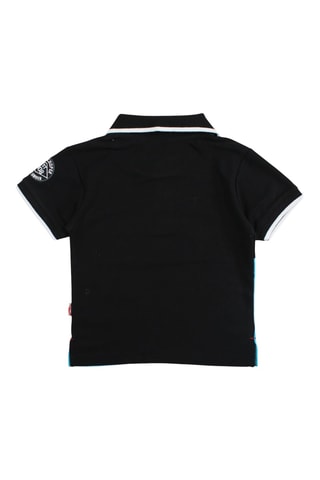 Polo  - Blanco, negro y turquesa