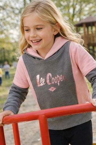 Sudadera con capucha - Lee Cooper - Gris y rosa